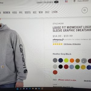 Brand new Carhartt hooded sweatshirt Grey 5X